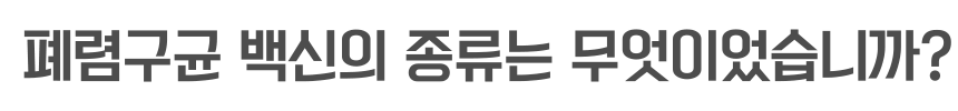 폐렴구균 백신의 종류는 무엇이었습니까?